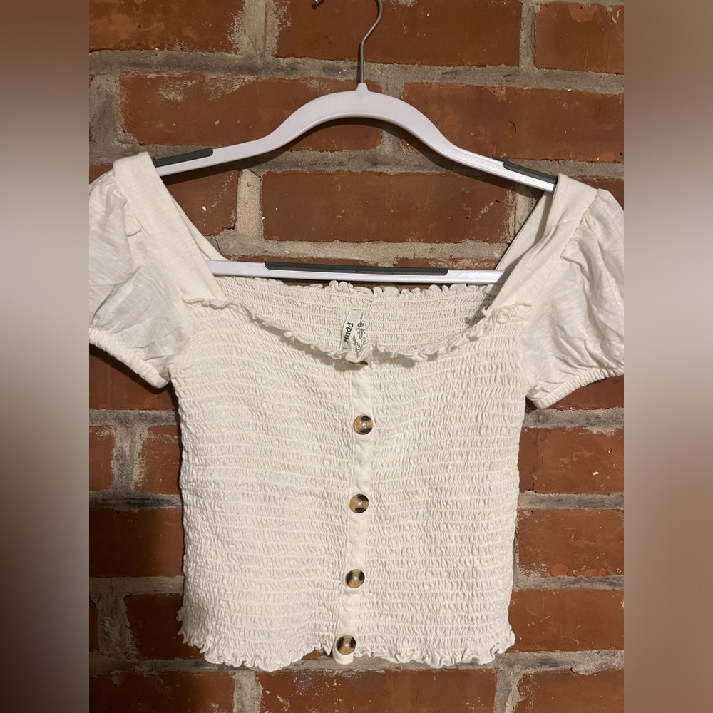 Mudd White Peasant Top, Crop top. size XS
